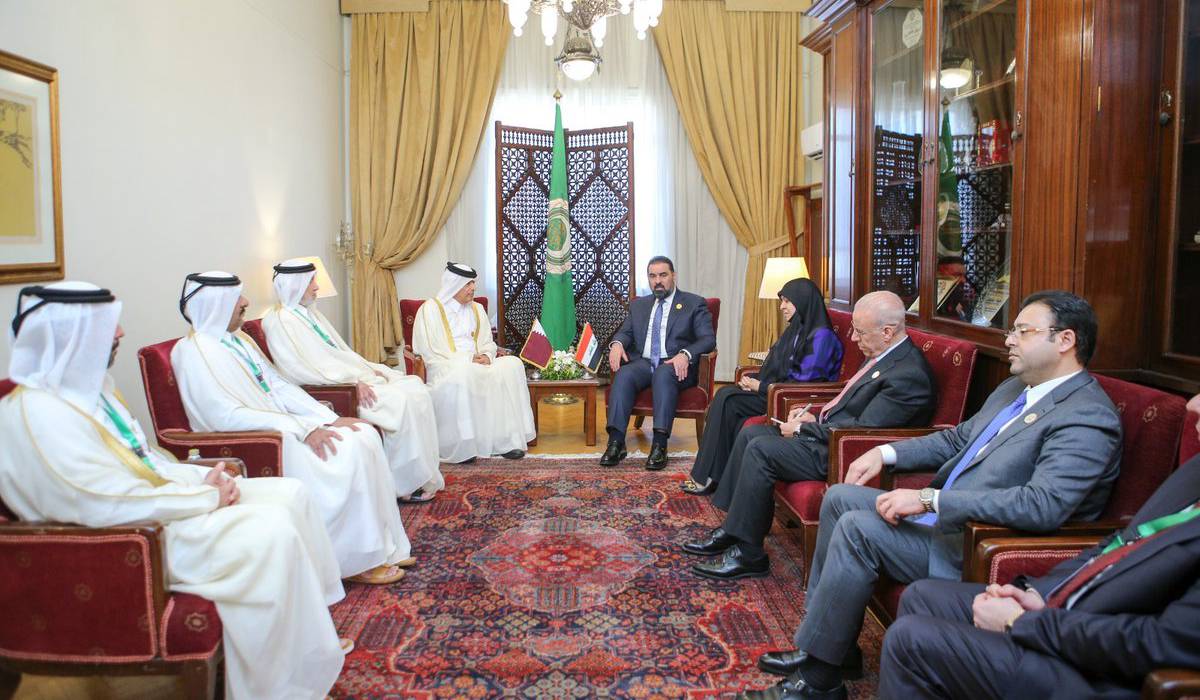 Shura Council Speaker Meets Speakers of Egyptian, Iraqi Parliaments